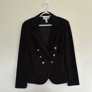 Joseph Ribkoff Black Embossed Double-Breasted Women's Jacket